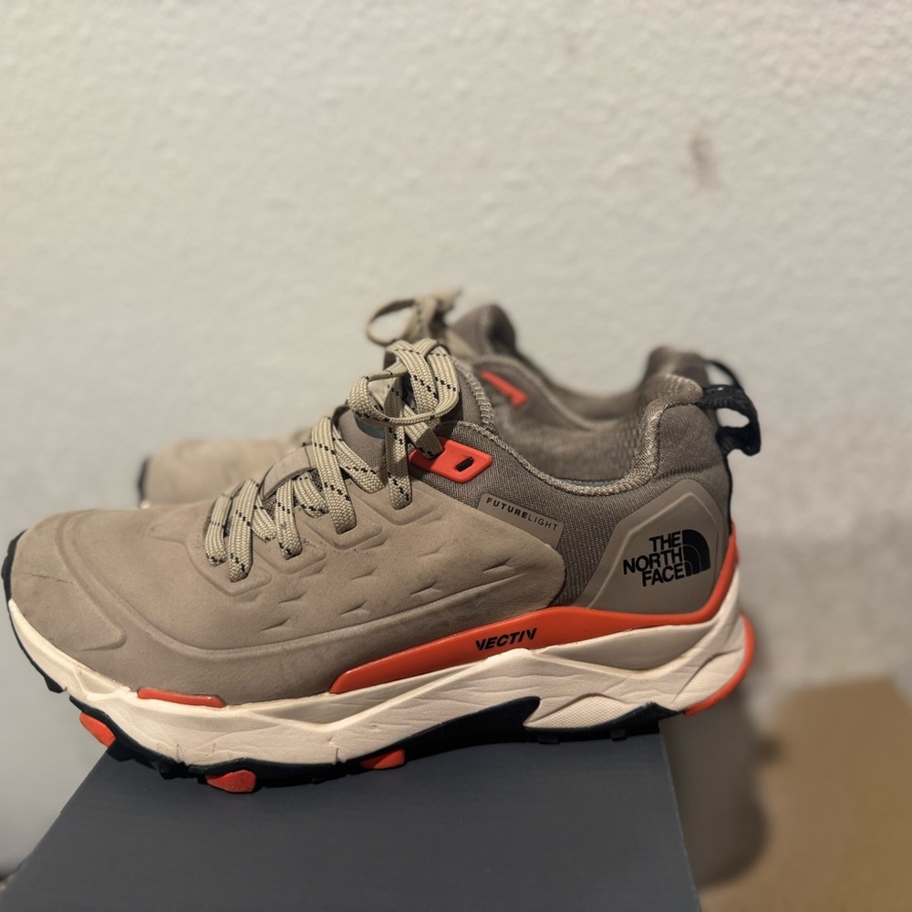The North Face Tan and Orange VECTIV Shoes